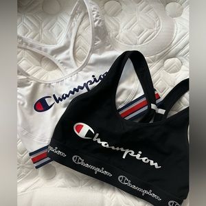 bundle of 2 champion sport bras white + black
